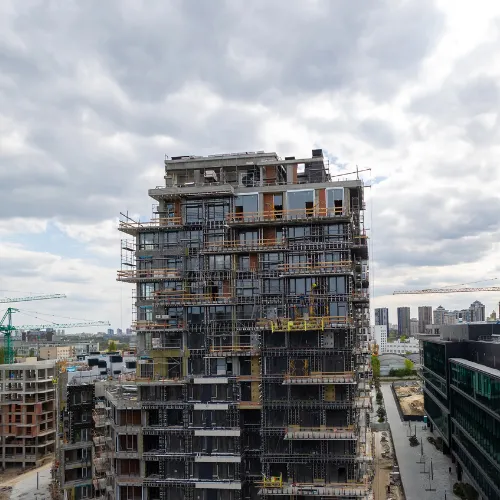 Professional after builders cleaning team removing construction dust from London property