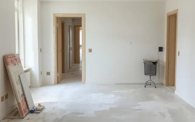 Professional after builders cleaning team working on a newly renovated London property