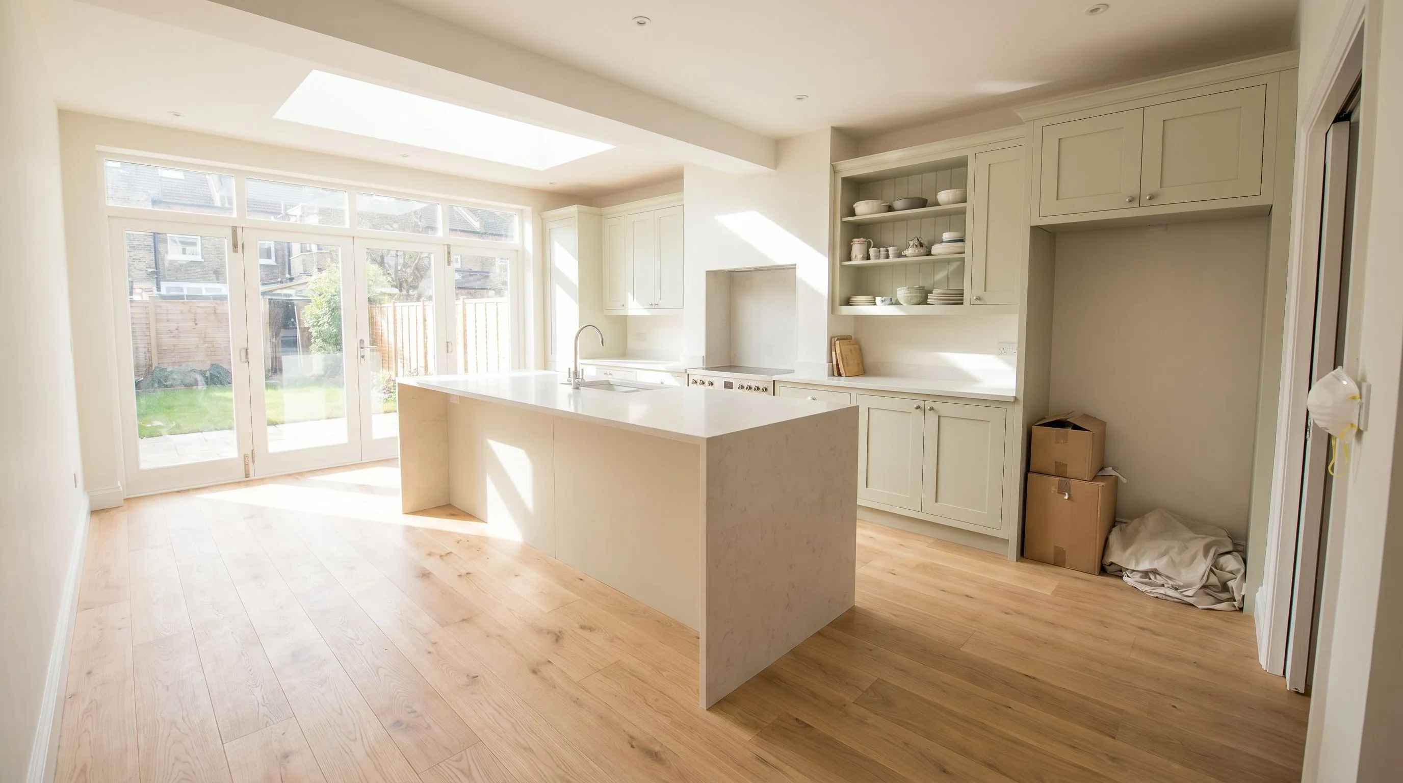 Freshly cleaned Fulham kitchen after a side-return renovation
