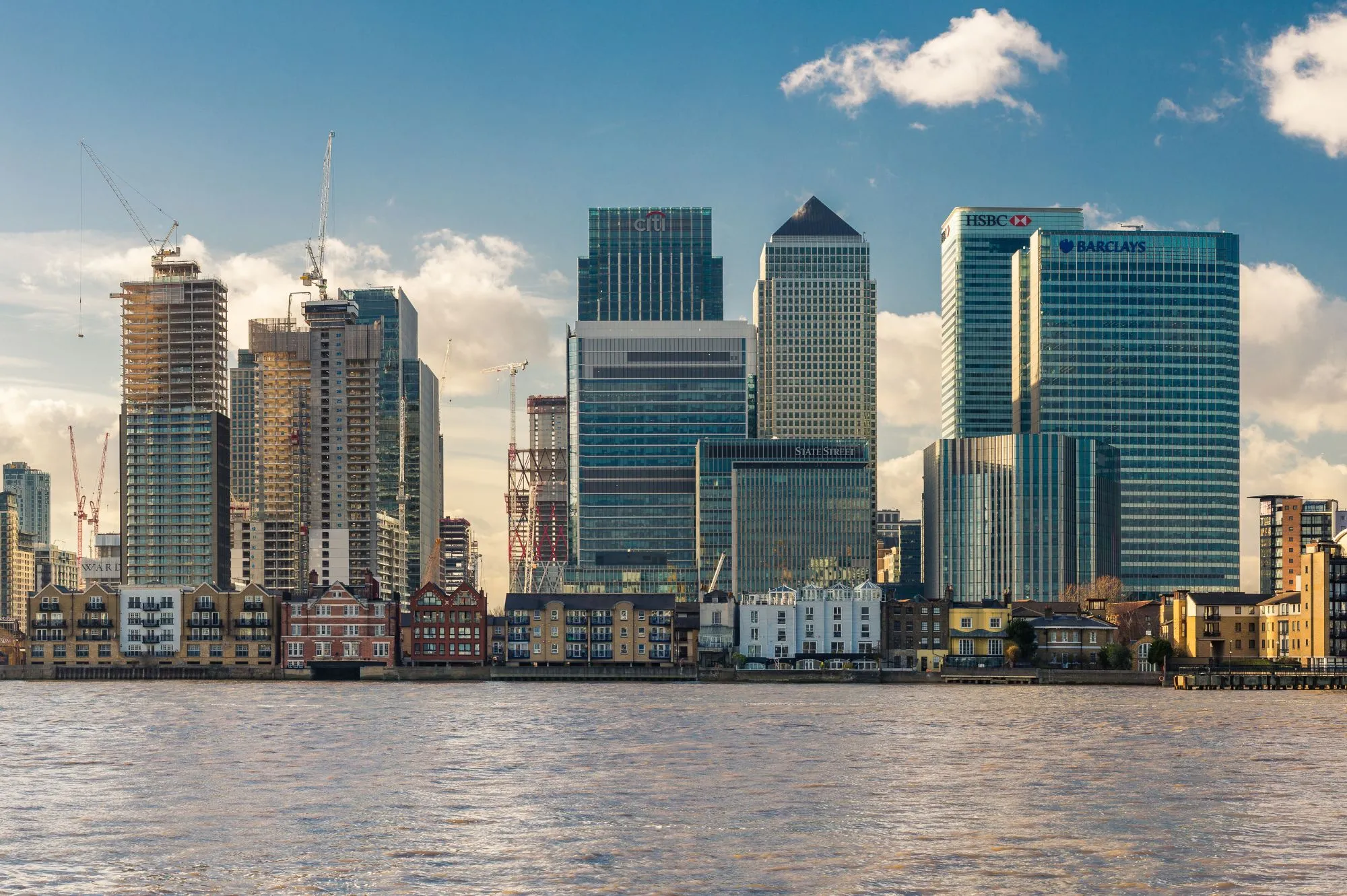 After builders cleaning in Canary Wharf, London