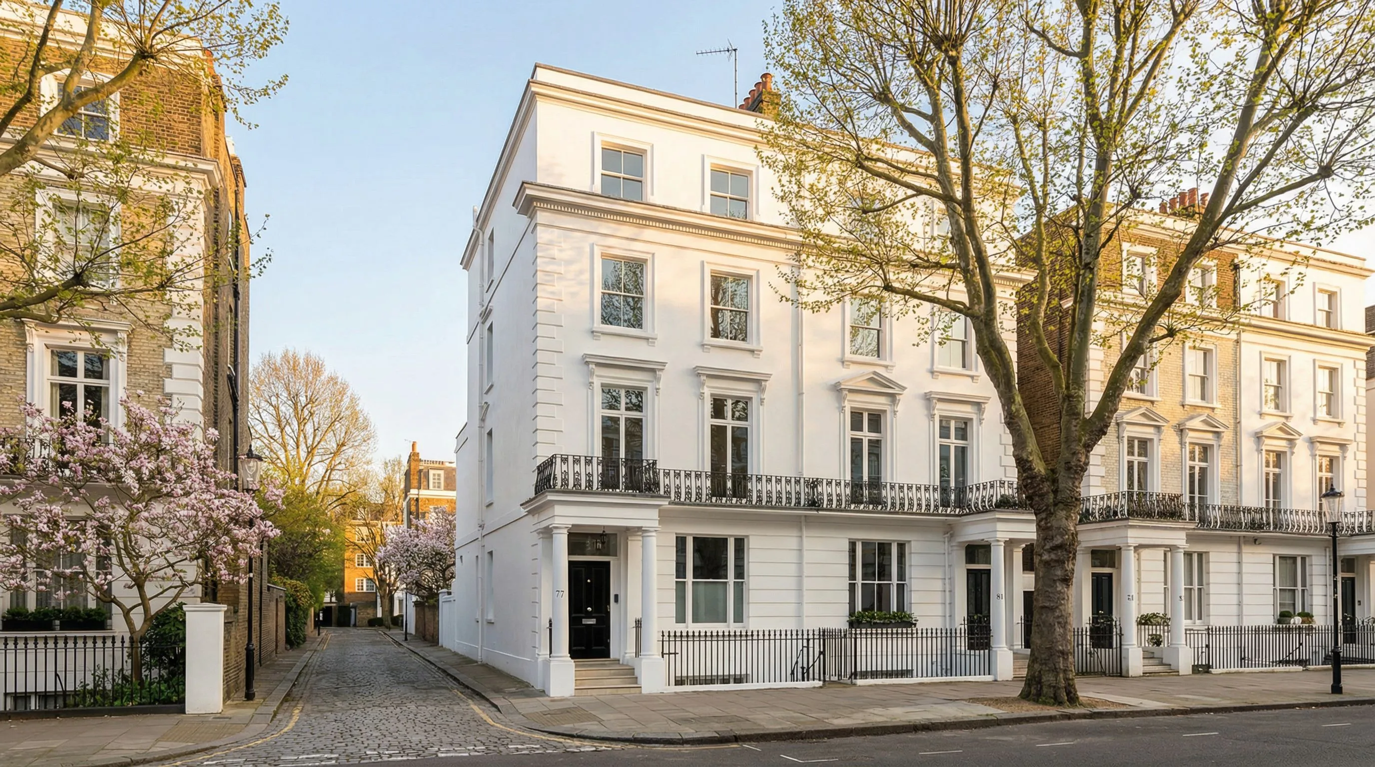 5-floor townhouse on Addison Avenue, Holland Park, London W11 after post-construction cleaning