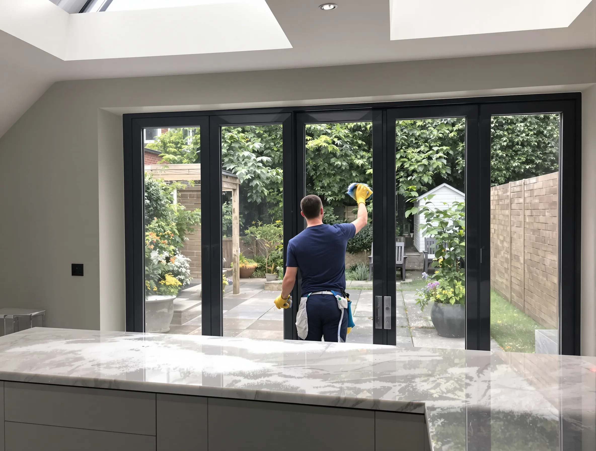 Professional after builders cleaning team at work in Fulham