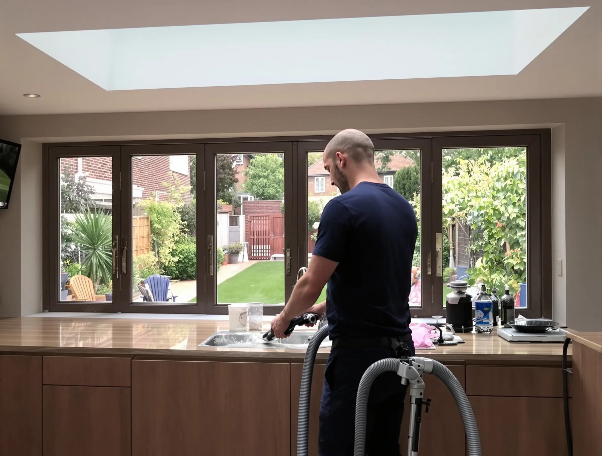 Professional after builders cleaning team at work in Bromley