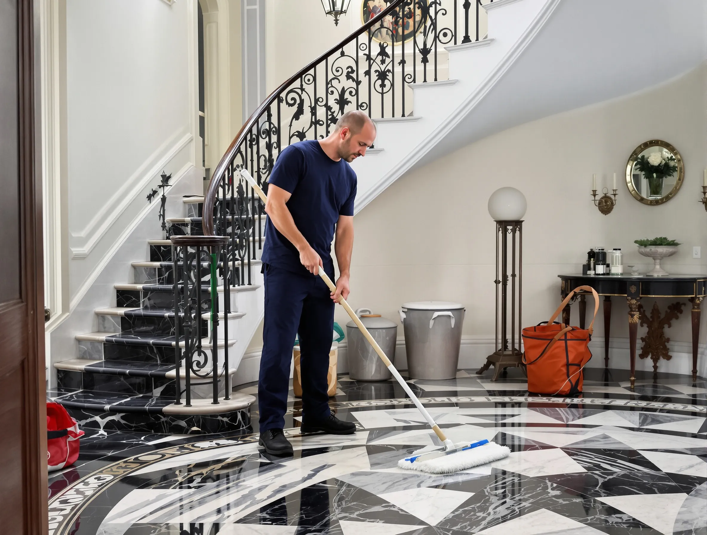 Professional after builders cleaning team at work in Kensington